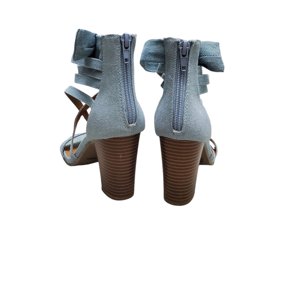 Charlotte Rusee Strappy Block Heels Chunky Retro Neutral Size 6 - Picture 7 of 10